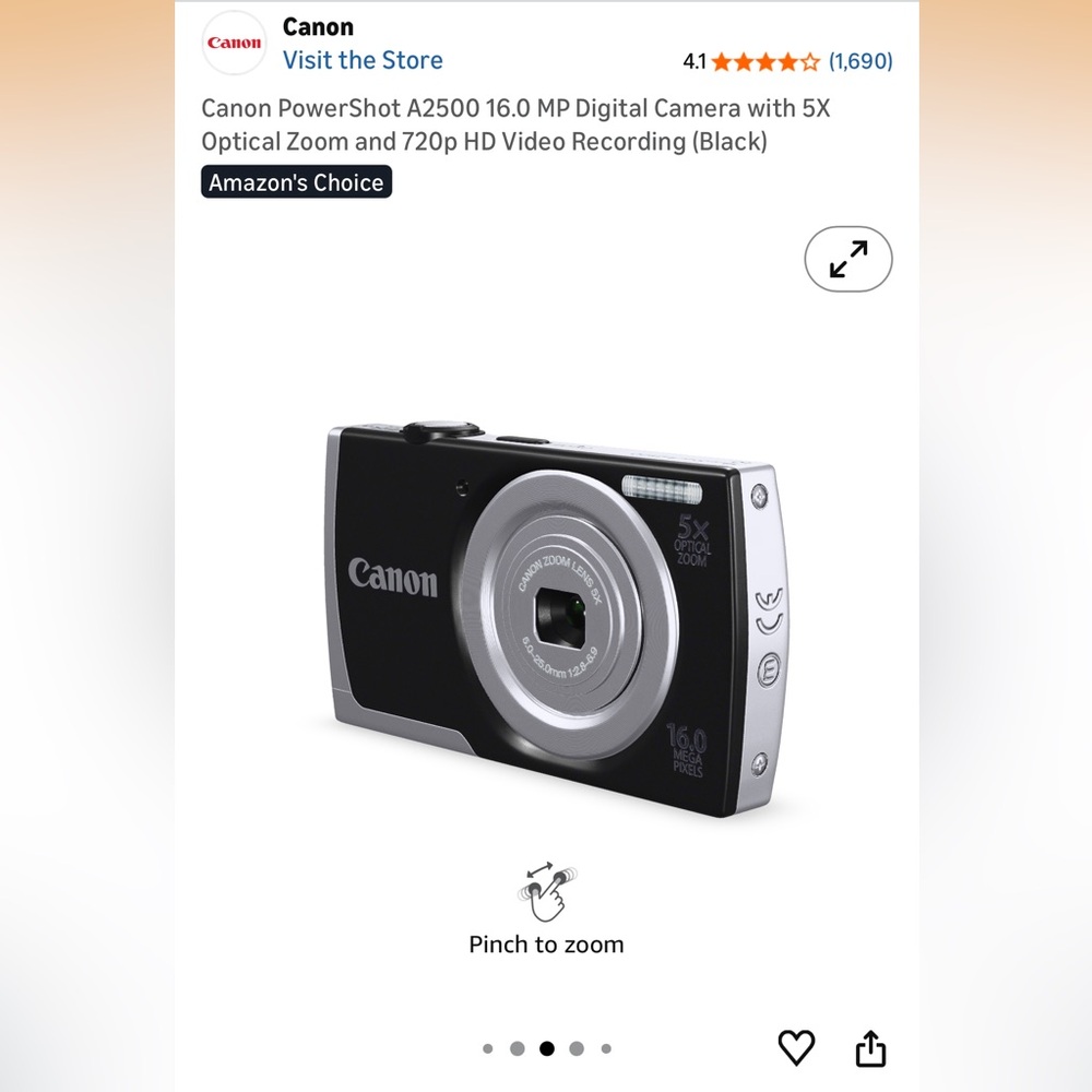 Canon Powershot A2500 Digital Camera - Picture 4 of 5